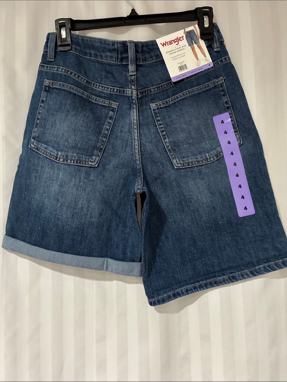 Wrangler Women's High Rise Denim Shorts in Blue NWT